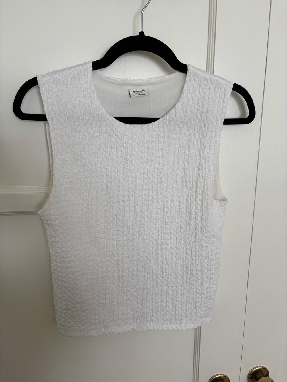 Abercrombie & Fitch White Textured Sleeveless Tank Top Size Medium